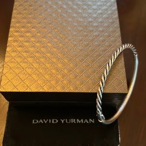 David Yurman Sculpted Cable and Smooth Sterling Silver Bracelet